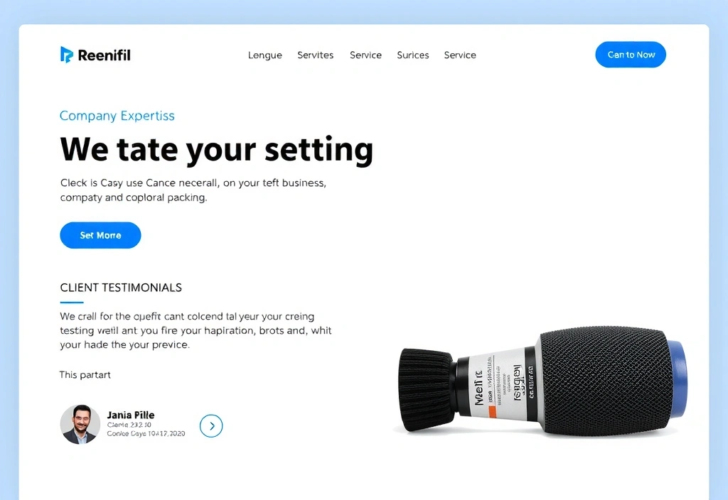 Professional business website with service-focused layout highlighting company expertise and client testimonials